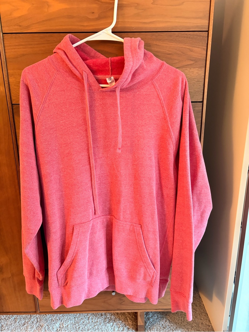 Relaxed Pink Men's Hooded Pullover